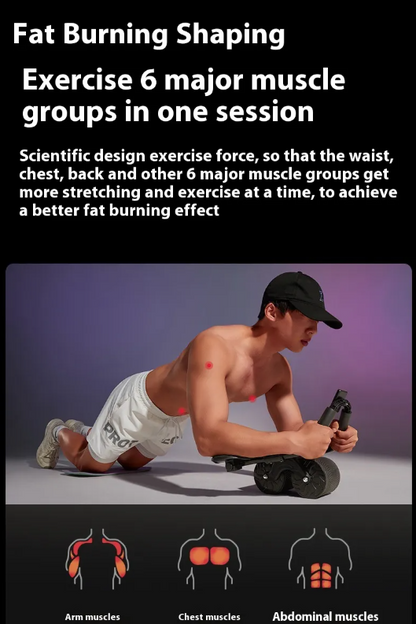 Automatic Rebound Abdominal Wheel with Phone Holder